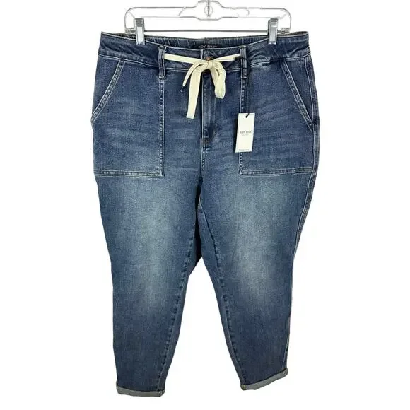 Judy Blue Denim Jogger Jeans Medium Wash Size 14W NEW - Picture 1 of 14